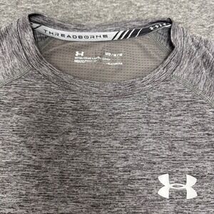 Under Armour Threadborne HeatGear Fitted Gray Mens T-Shirt Medium Moisture‎ Wick